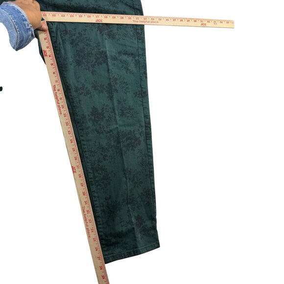 J.Jill 18 Ankle Pants Green Floral Slim Stretch Casual Soft Cottage Grannycore - Picture 6 of 8